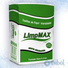 PAPEL TOALHA INTERFOLHADO LIMPMAX 100% CELULOSE C/ 1000
