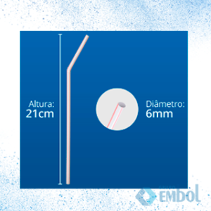 CANUDO STRAWPLAST FLEXÍVEL 6MM X 21CM C/100