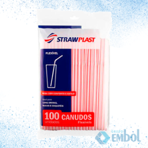 CANUDO STRAWPLAST FLEXÍVEL 6MM X 21CM C/100
