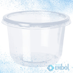 KIT POTE COPOBRAS 500ML TAMPA TRANSPARENTE C/25