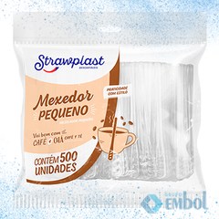 MEXEDOR PEQUENO CAFÉ & CHÁ STRAWPLAST CRISTAL C/500