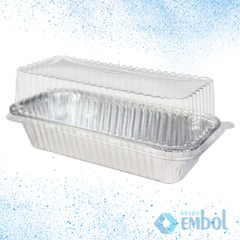 BANDEJA DE ALUMÍNIO COM TAMPA PET RETANGULAR 650ML BOLO INGLÊS WYDA C/50
