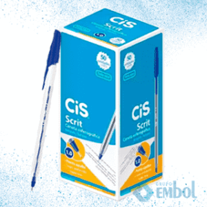 CANETA ESFEROGRÁFICA AZUL 1MM CIS C/50