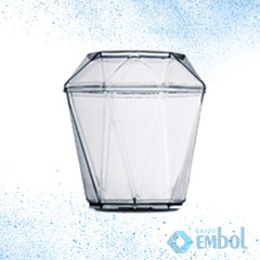 COPO DE ACRÍLICO DIAMANTINHO COM TAMPA 150ML PLASTILÂNIA CRISTAL C/10