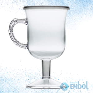 TAÇA DE ACRÍLICO 130ML CAPPUCCINO COM TAMPA PLASTILÂNIA CRISTAL C/4