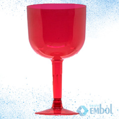 TAÇA DE ACRÍLICO PARA GIN 500ML VERMELHO GLASS PLASTILÂNIA C/4