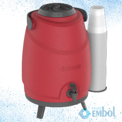 GARRAFA TÉRMICA SOPRANO COM TORNEIRA 12L VERMELHA UND
