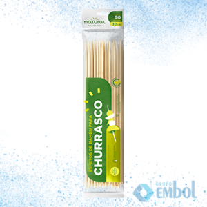 ESPETO PARA CHURRASCO BAMBU 30CM NATURAL C/50 UNDS