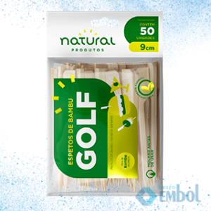 ESPETO BAMBU GOLF PARA SANDUÍCHE 9CM NATURAL C/50 UNDS