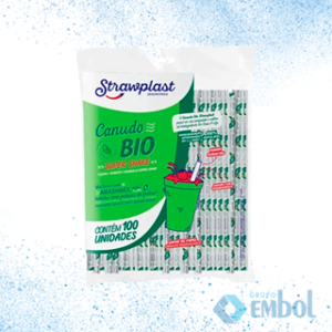 CANUDO STRAWPLAST BIODEGRADÁVEL SACHÊ P/ SUPER SHAKE 10MM C/100