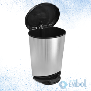 LIXEIRA LABEL INOX COM PEDAL 20L  ARQPLAST UND