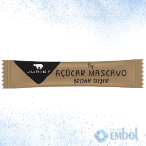 AÇÚCAR MASCAVO JUNIOR SACHÊ 6G COM 250 UNIDADES