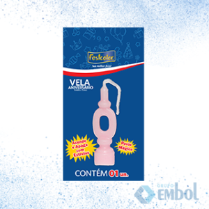 VELA ANIVERSÁRIO FESTCOLOR ROSA ( 0 AO 9 ) UND
