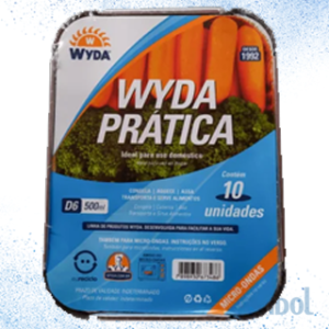 BANDE DE ALUMÍNIO COM TAMPA CARTÃO D6 RETANGULAR 500ML WYDA C/10