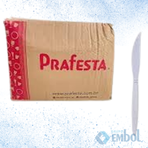 FACA REFEIÇÃO MASTER DESCARTÁVEL PRAFESTA BRANCA C/500