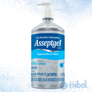 ALCOOL GEL ASSEPTGEL START 420G CRISTAL C/PUMP
